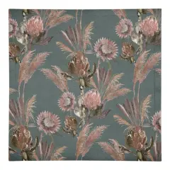 Protea Blooms Cotton Twill Napkin Emerald