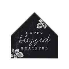 Happy Blessed Grateful House Shaped Hanging Canvas