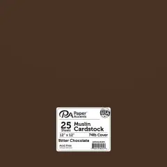 PA Paper&trade; Accents 12" x 12" 74lb. Cardstock, 25 Sheets Chocolate