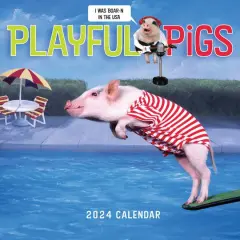 TF Publishing 2024 Playful Pigs Wall Calendar
