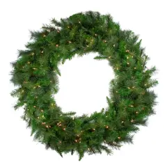 60" Pre-Lit Artificial Canyon Pine Wreath