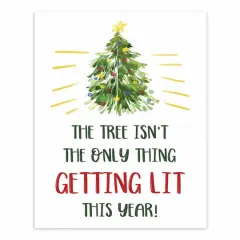 Getting Lit Xmas Tree 8x10 Tabletop Canvas
