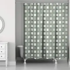 Squares Shower Curtain Sage