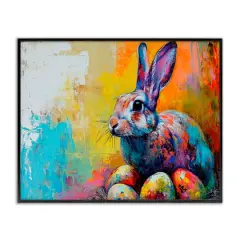 Stupell Industries Easter Joy Abstract Framed Giclee Art Black