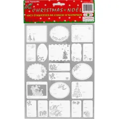 JAM Paper Silver Foil Christmas Gift Tag Stickers