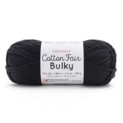 Premier&reg; Cotton Fair&reg; Bulky Solid Yarn Black