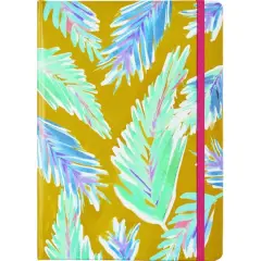 JAM Paper Colorful Palms Hardcover Notebook with Elastic Band
