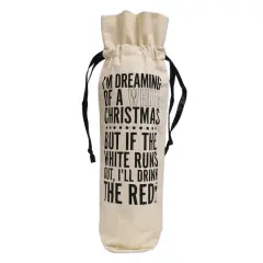 Personality Case&trade; White Christmas Canvas Wine Bag