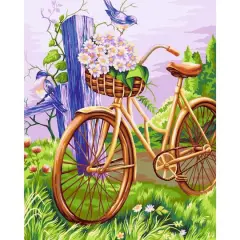 Crafting Spark Bicycle with Flowers Painting by Numbers Kit