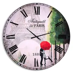 Designart Paris Romance Couples III Wall Clock