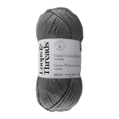 Classic Cotton Big Ball&trade; Solid Yarn by Loops & Threads&reg; Pewter