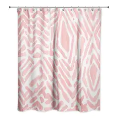 Wild Pattern Shower Curtain Pink and White