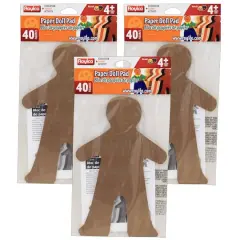Roylco&reg; 8" x 10" Multicultural Paper Doll Pad, 3 Pack Bundle