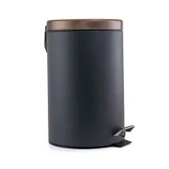 Elama 12 Liter Stylish Grey and Copper Soft Pedal Trash Bin