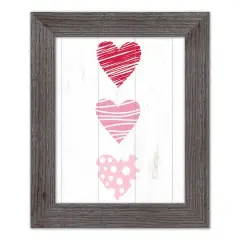 Tri Hearts Western Gray Framed Print