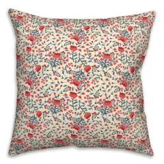 Patriotic Florals Throw Pillow