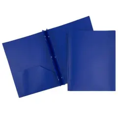 JAM Paper Plastic 2 Pocket POP Folders with Clasps, 12ct. Blue