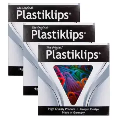 Baumgarten's Plastiklips&reg; Assorted Size Paper Clips, 3 Packs of 315