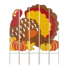 Glitzhome&reg; 41.5" Thanksgiving Metal Turkey Combo Yard Stake