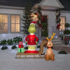 6ft. Airblown&reg; Inflatable Christmas Grinch & Max on Sled