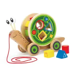 Hape Walk-A-Long Snail Wooden Toddler Pull Toy