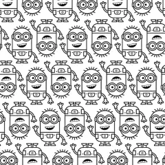 RoomMates Minions Line Art Black Peel & Stick Wallpaper