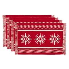 DII&reg; Nordic Snowflake Stripe Jacquard Placemats, 4ct.