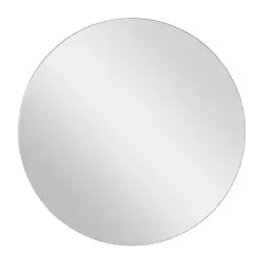 White Contemporary Wall Mirror, 24" x 1" x 24"