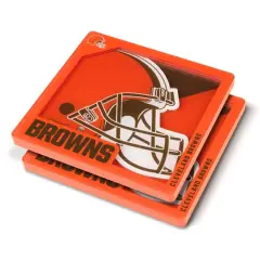 NFL 3D Logo Series Coaster Set Cleveland Browns