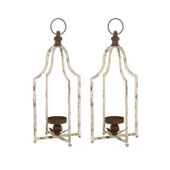 Glitzhome&reg; 22" Farmhouse Distressed Metal Lantern, 2ct.