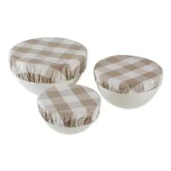 DII&reg; Assorted Stone Buffalo Check Woven Dish Cover Set