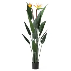 Glitzhome&reg; 5.25ft. Faux Bird of Paradise Plant in Pot