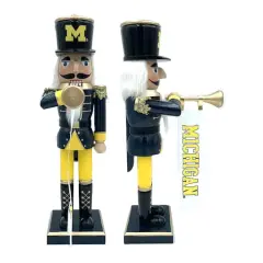 14" College Bugler Nutcracker Michigan
