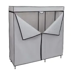 Honey Can Do 60" Gray Wide Double Door Portable Wardrobe Closet