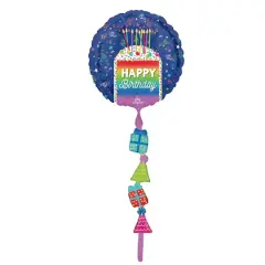Airwalkers&reg; XL&reg; 5.75ft. Rainbow Slice Birthday Foil Balloon