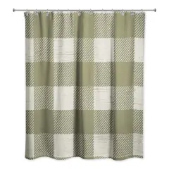 Green Buffalo Check Shower Curtain