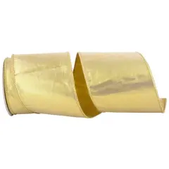 Reliant 4" Lam&eacute; Luxury Wired Ribbon Gold