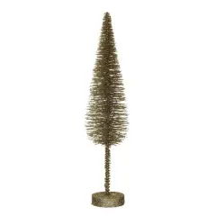 Hello Honey&reg; 15.75" Gold Plastic Bottle Brush Tree with Wood Base