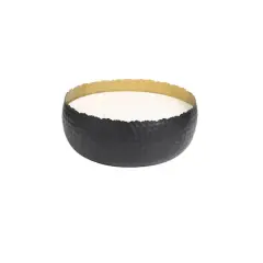 90oz Campfire Scented White 4 Wick Candle in Hammered Matte Black Bowl