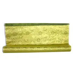 JAM Paper Floral Foil Wrapping Paper, 20" x 30ft. Yellow