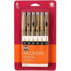Pigma&reg; Micron&reg; Fine Line 6 Pen Set
