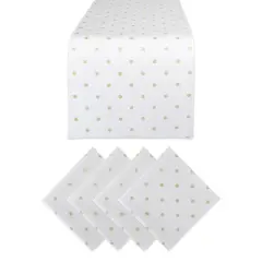 DII&reg; Polka Dot Table Runner & Napkins Set Gold