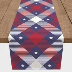 Patriotic Argyle Pattern Poly Twill Table Runner