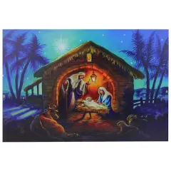 LED Fiber Optic Lighted Nativity Scene Christmas Wall Art