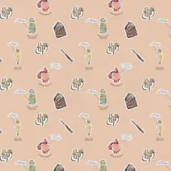 Harry Potter Peach Watercolor Oddities Precut Cotton Fabric