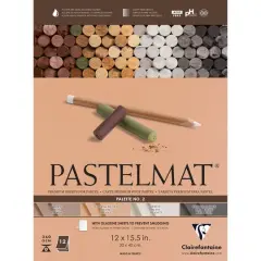 Clairefontaine Pastelmat&reg; Premium Paper Pad, 12" x 15.75" Palette 2