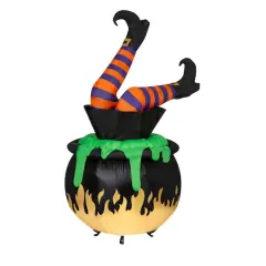 6ft. Airblown&reg; Inflatable Animated Halloween Inflatable Kicking Witch Legs in Cauldron