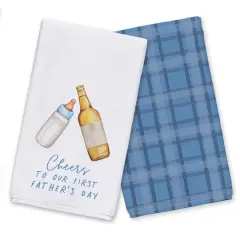 First Father's Day Cheers Tea Towel Set