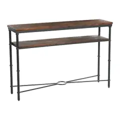 Hello Honey&reg; 48" Saratoga Rustic Wood & Metal Console Table Barn Door Gray