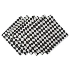 Black And Cream Harlequin Print Napkin, 6ct.